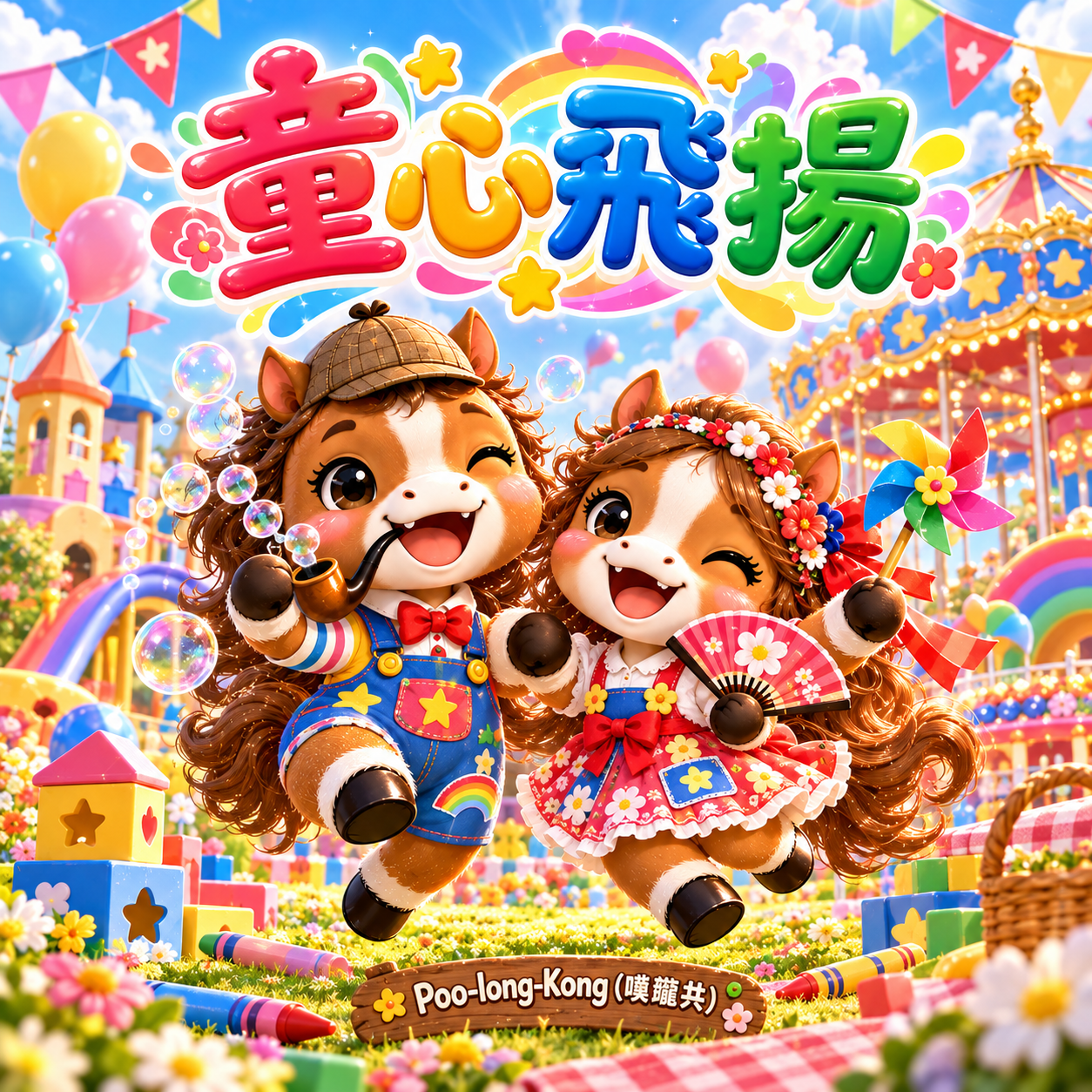 Poo-long-Kong（噗瓏共）2026 馬年兒童節節慶圖片
