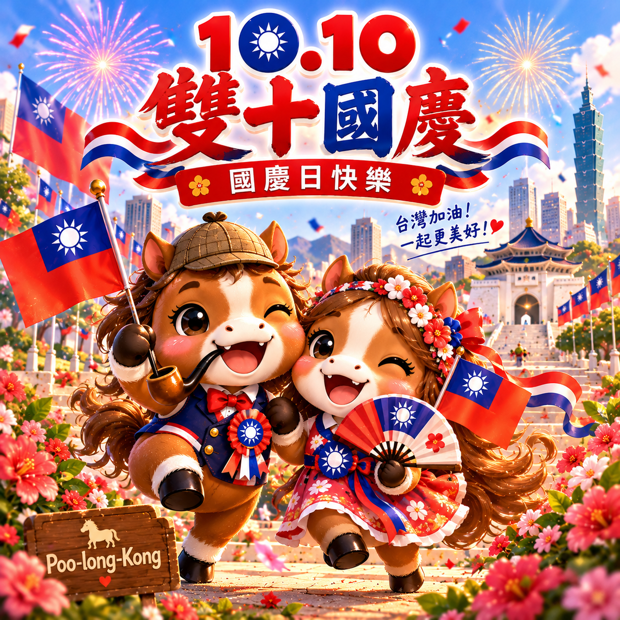 Poo-long-Kong（噗瓏共）2026 馬年雙十國慶節慶圖片
