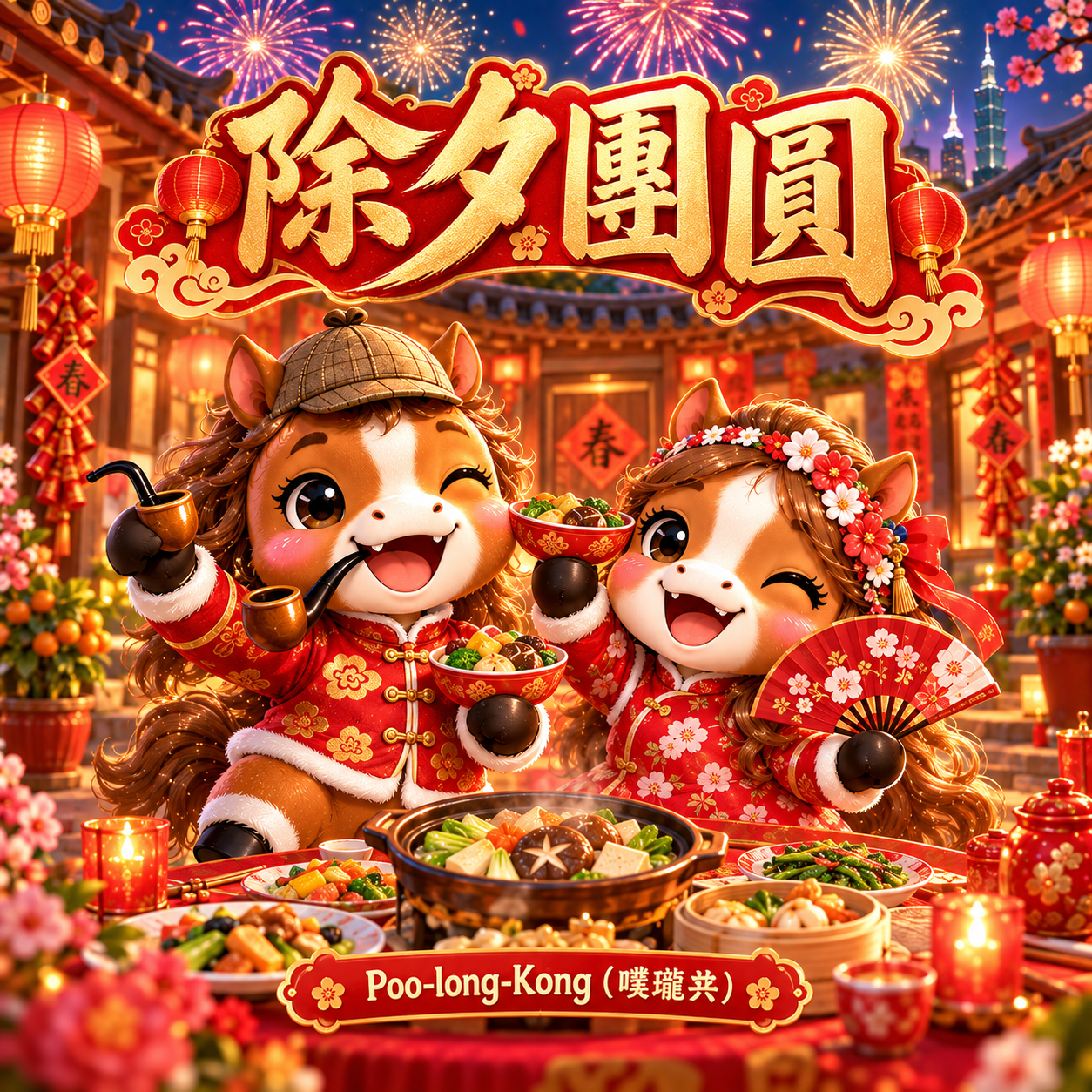 Poo-long-Kong（噗瓏共）2026 馬年除夕節慶圖片