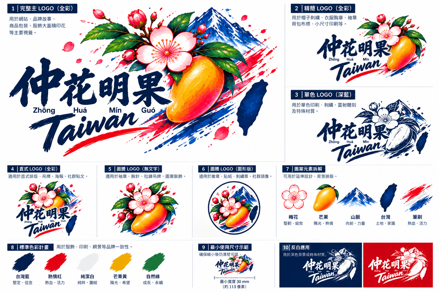 仲花明果 Taiwan 品牌視覺識別概念圖